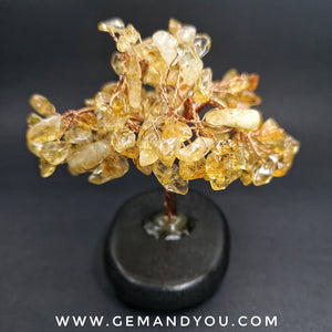 Citrine Tree (Lava Stone Base) H: 98mm W: 74mm D: 50mm