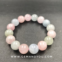 Load image into Gallery viewer, Aquamarine+Morganite Bracelet 13mm