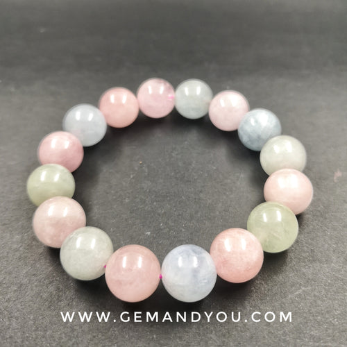 Aquamarine+Morganite Bracelet 13mm
