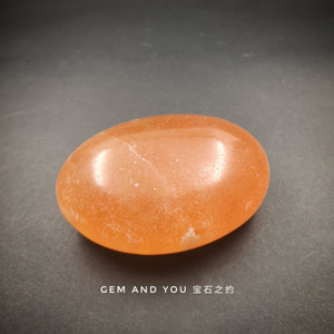 Peach Selenite Oval Healing Stone 65mm*46mm*27mm