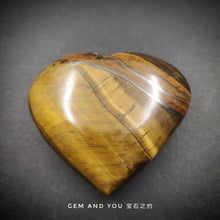 Load image into Gallery viewer, Yellow Tiger Eye stone heart carving 62mm*54mm*21mm