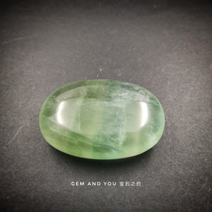 Green Fluorite polished palm stone 60mm*40mm