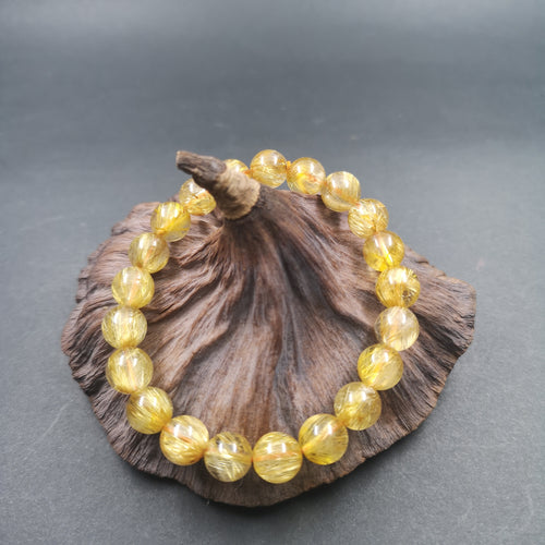 Gold Rutile/ Gold Rutilated Quartz Bracelet 9mm
