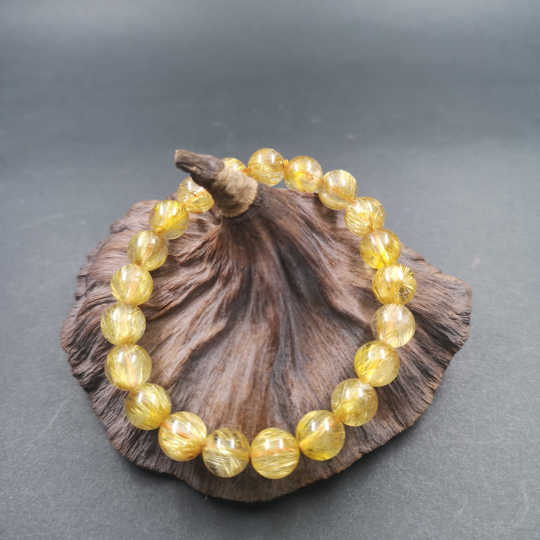 Gold Rutile/ Gold Rutilated Quartz Bracelet 9mm