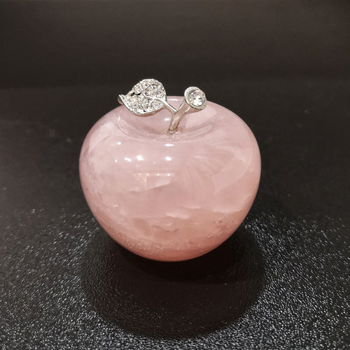 Rose Quartz Apple Carving 45mm*42mm