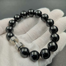 Load image into Gallery viewer, Black Tourmaline(+ stainless steel ) Bracelet 12mm