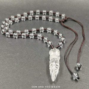 Clear quartz phurpa necklace（adjustable)
