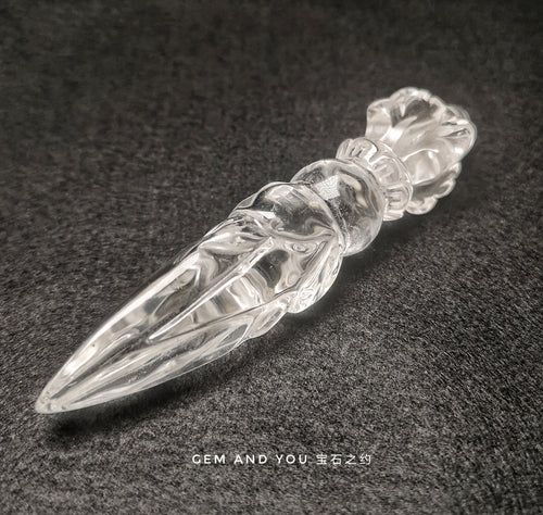 Clear Quartz Phurpa Carving 110mm 普巴杵
