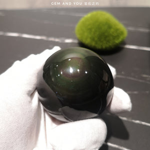 Natural Rainbow Obsidian Ball Sphere 60mm