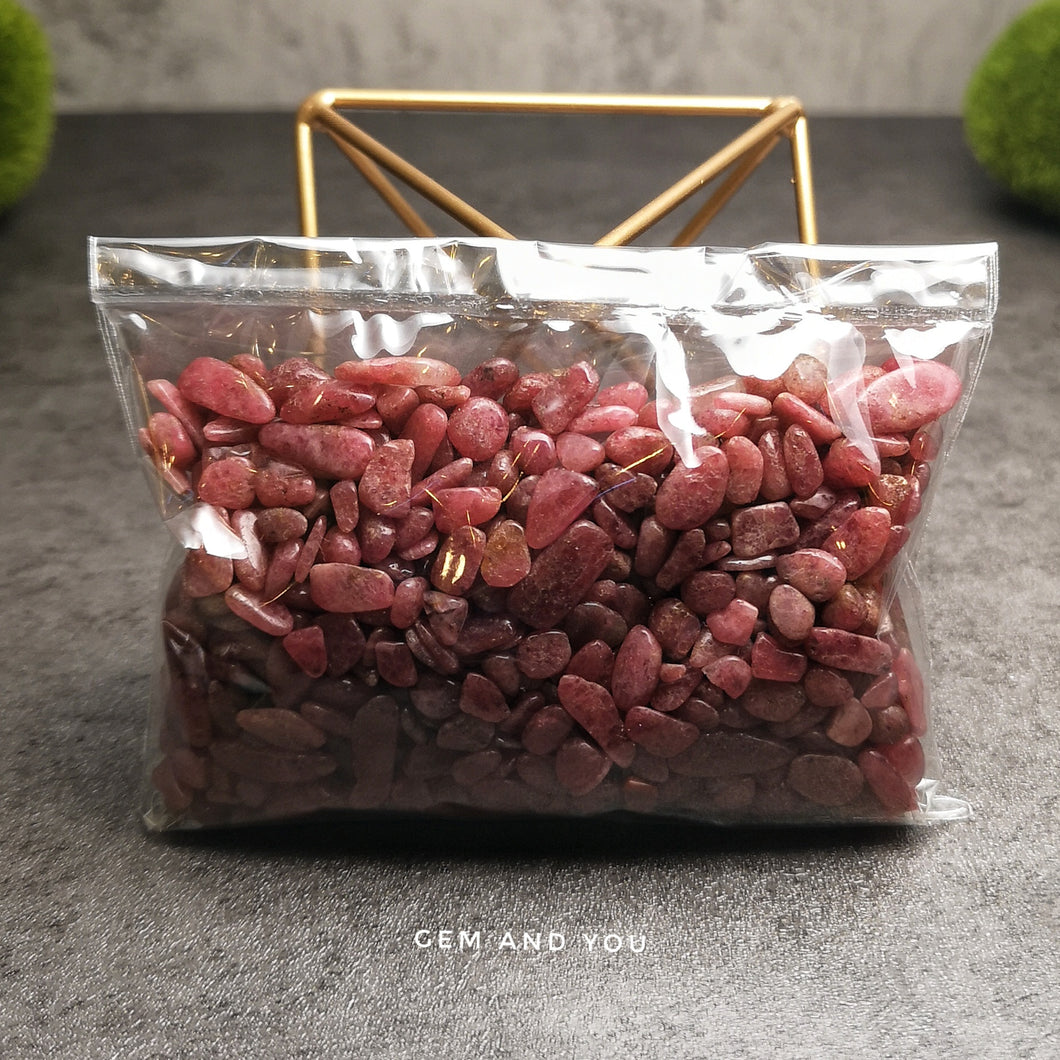 Rhodonite Chips Pack (200 grams) 蔷薇石