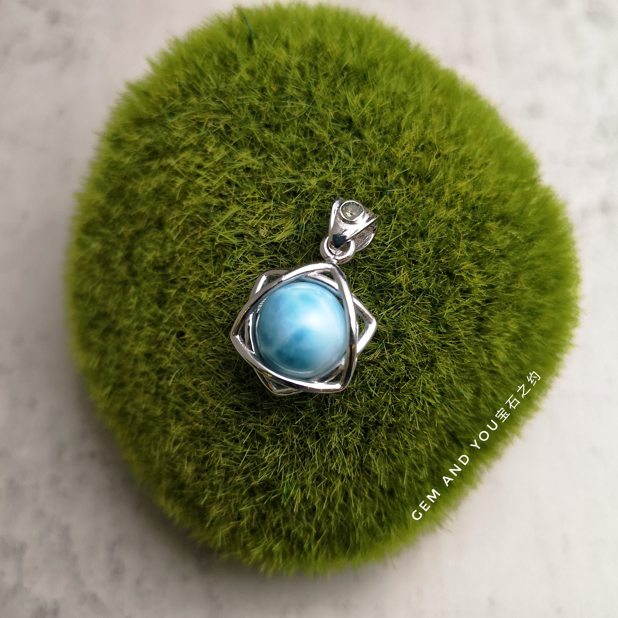 Larimar Pendant (star of david) 16mm*10mm – GEM AND YOU 宝石之约